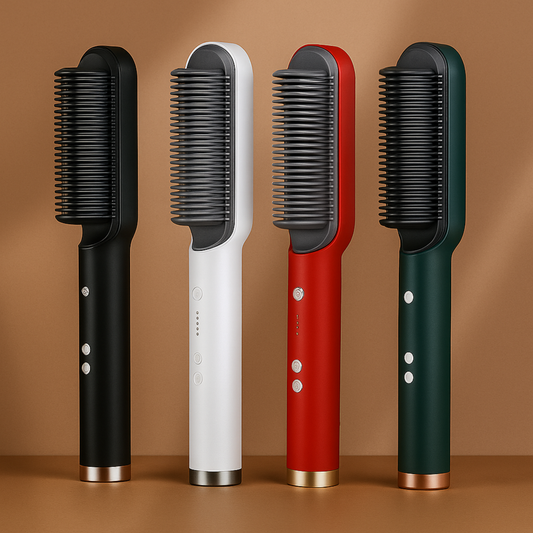 Brosse Lissante Ionique 2-en-1 – Lissage Parfait en un Seul Geste